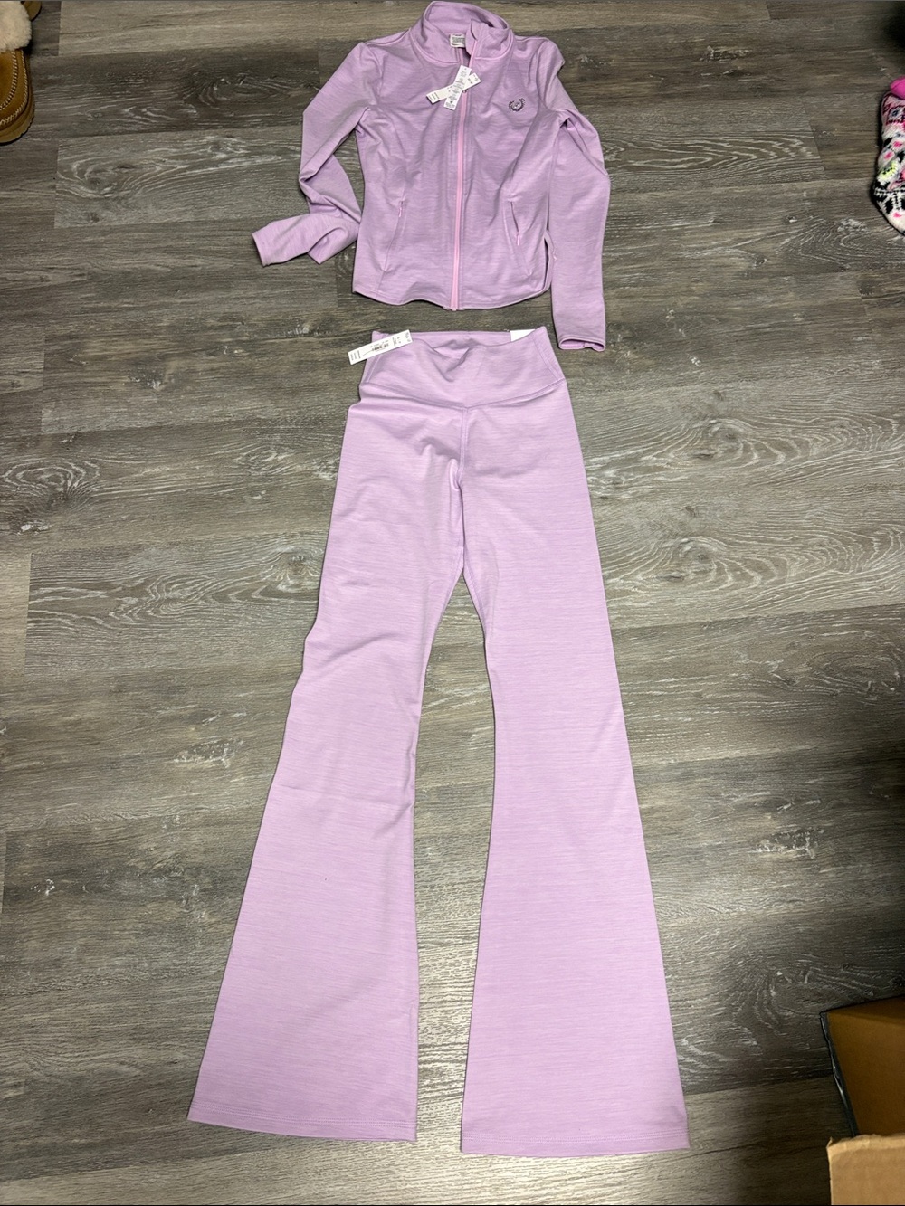 Women's Relay Lavender Flare Yoga Pants - Lightweight High-Waist matching Jacket